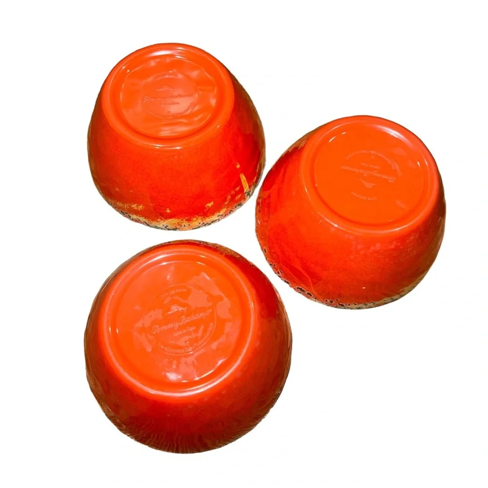 Three small Tommy Bahama melamine plastic salad bowls‎